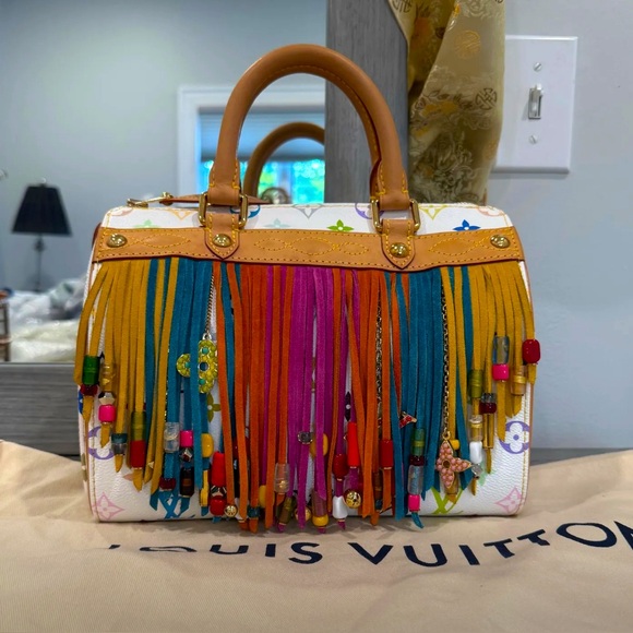 Louis Vuitton X Murakami Vintage Multicolor Fringe Speedy 25 Handbag - Picture 1 of 10